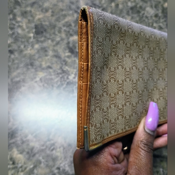 Vintage Celine Macadam Monogram Bifold Long Wallet in Classic Beige and Tan! ⭐ - Picture 5 of 12